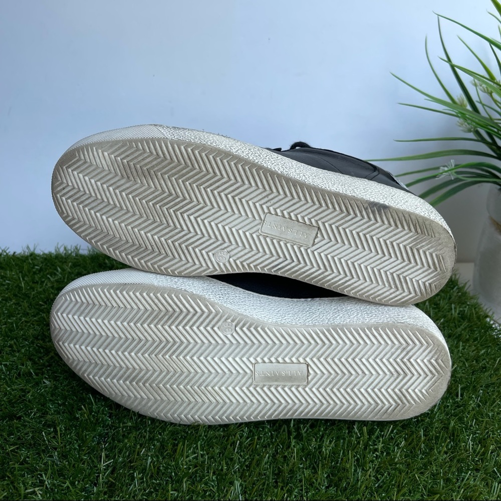 - ALLSAINTS🔴Sheer low top Leather Sneakers 8 Bicolor blackwhite - Picture 10 of 10